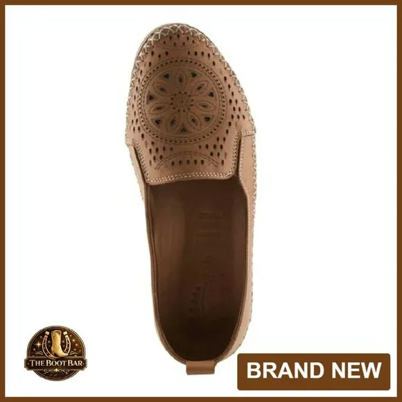 Leather Loafers Slip-On Laser Cutout Elastic Goring Lightweight Sole